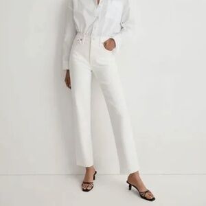 Madewell The Perfect Vintage Straight Jeans in Tile White Size 30 Tall NWT